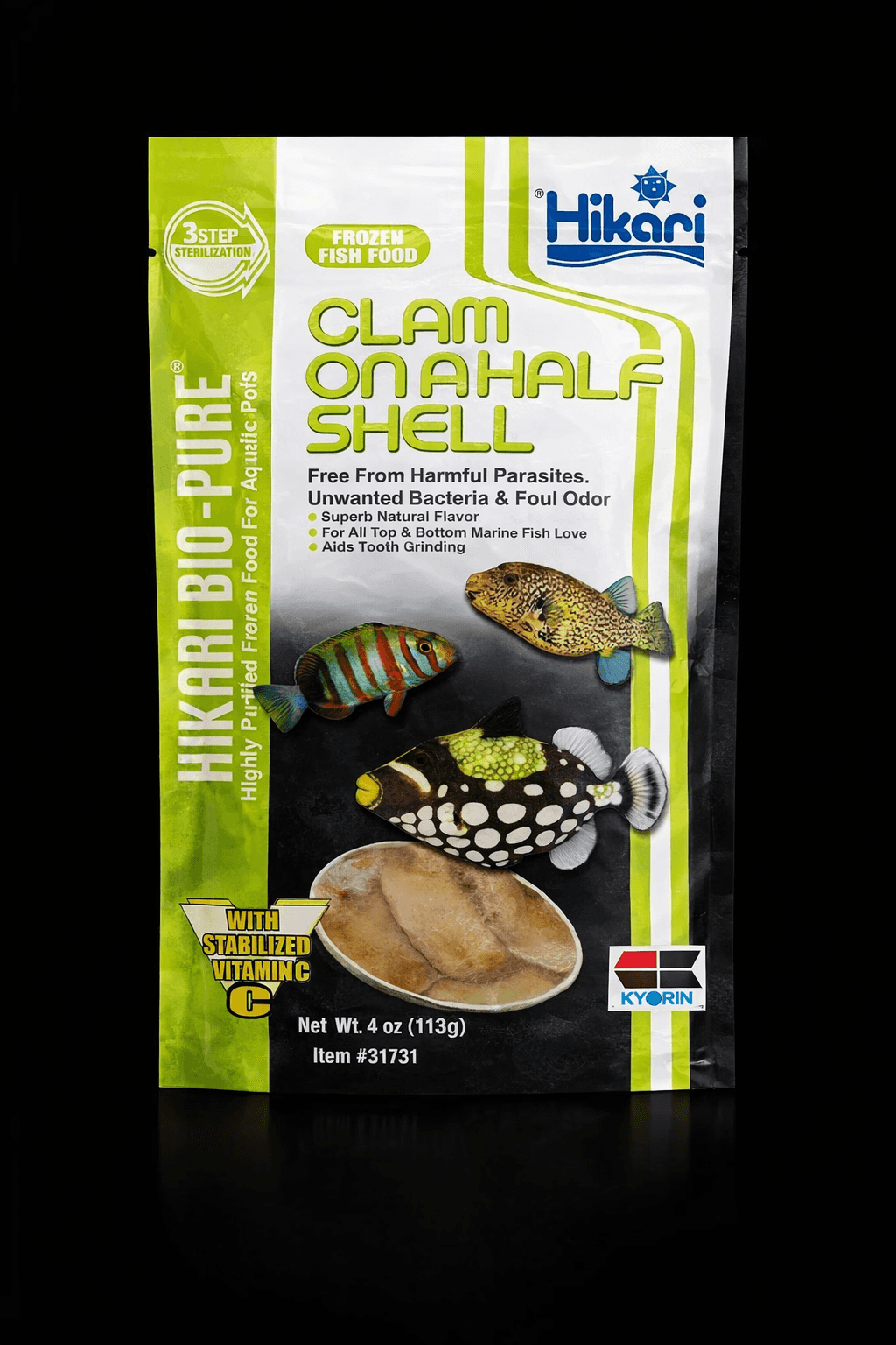 Hikari Bio-Pure Clam on a halfshell 4oz