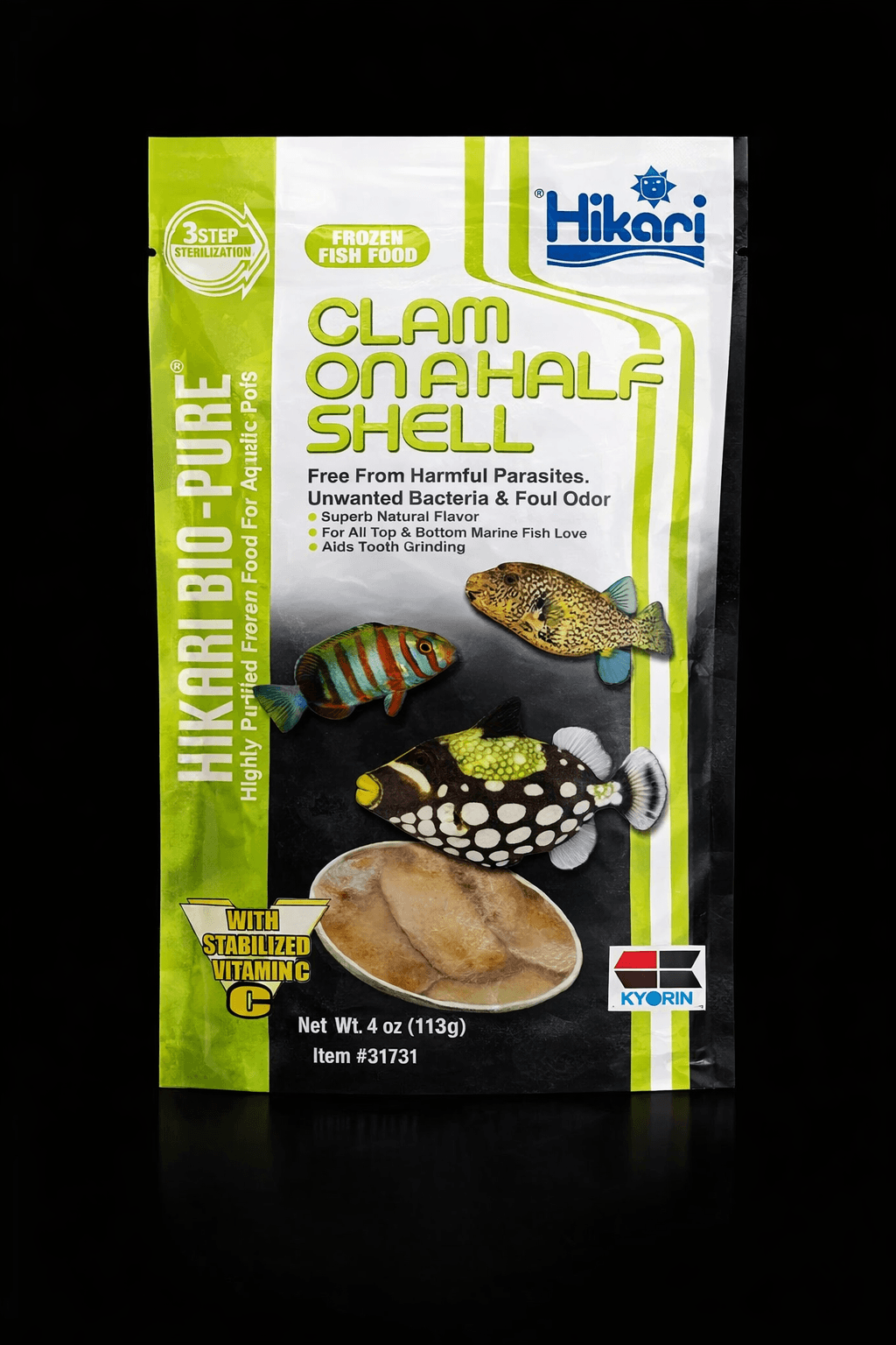 Hikari Bio-Pure Clam on a halfshell 4oz